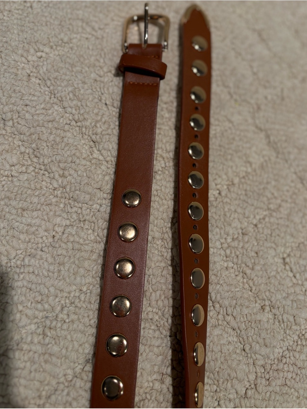 Brown Gold Studded Statement Belt Western Boho